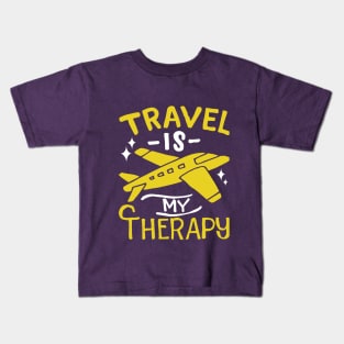Travel is my therapy Kids T-Shirt
